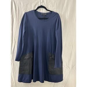 BCBG Womens Max Azria Chrissie Dress Sheath Faux Leather Pockets Sz S $228‎